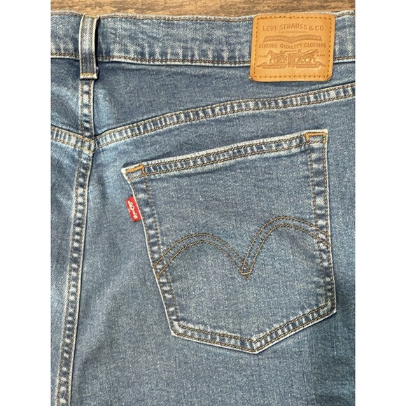 Big "E" Wedgie Skinny LEVI'S Premium Blue Jeans Size 18W MADE 2019 Button Fly - Picture 2 of 16